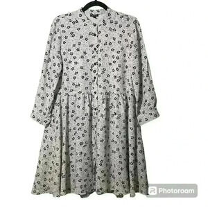 Ann Taylor Black and White Floral Dress